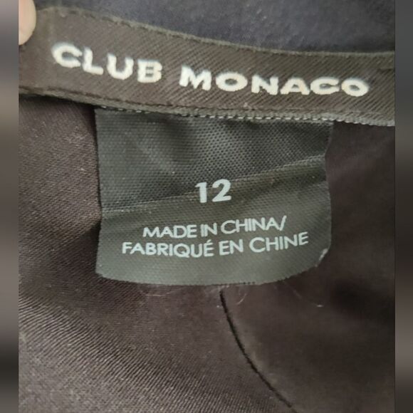 Club Monaco Talis Brocade Patterned Mini Dress with Blue Collar Sz 12 - Picture 10 of 12